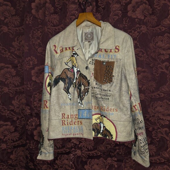 Double D Ranch Range Rider Leather Jacket Woman's Size XL - Picture 1 of 12